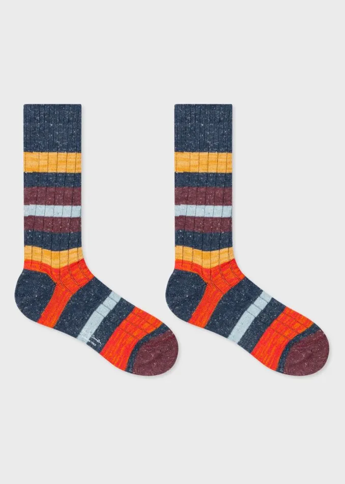 Mens Paul Smith Socks Navy Chunky Stripe Socks Mens Paul Smith Socks Navy Chunky Stripe Socks