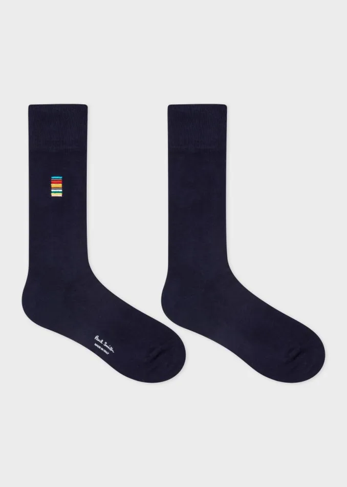Mens Paul Smith Socks Navy Embroidered 039Signature Stripe039 Socks Mens Paul Smith Socks Navy Embroidered 039Signature Stripe039 Socks