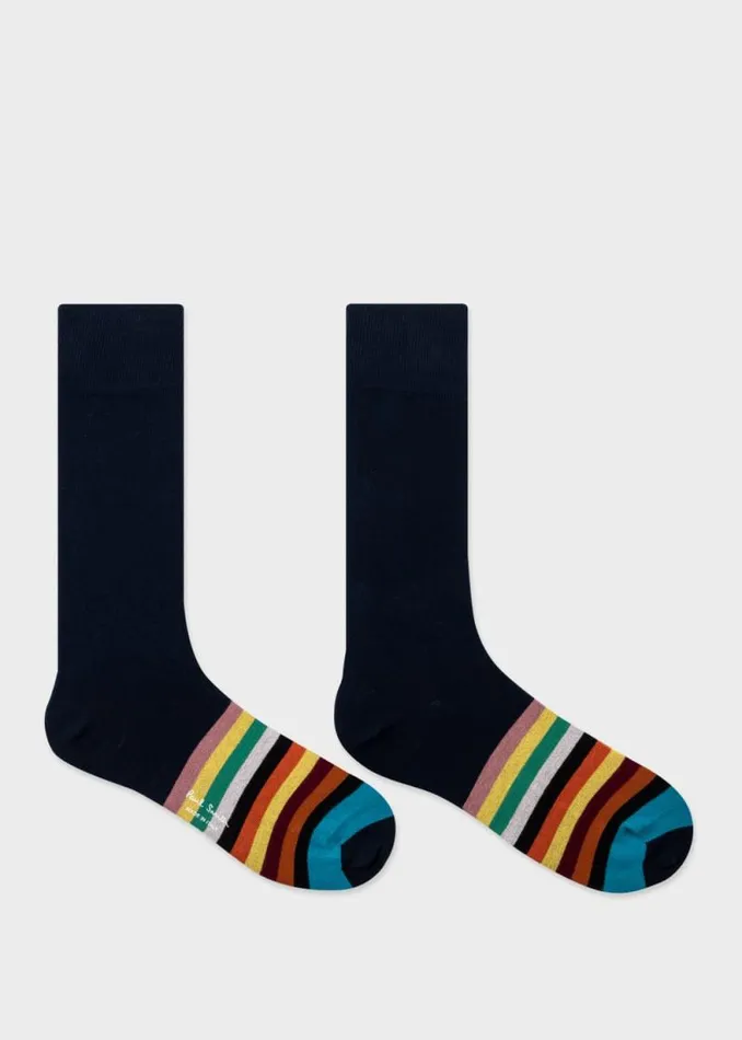 Mens Paul Smith Socks Navy Stripe Tipping Socks Mens Paul Smith Socks Navy Stripe Tipping Socks