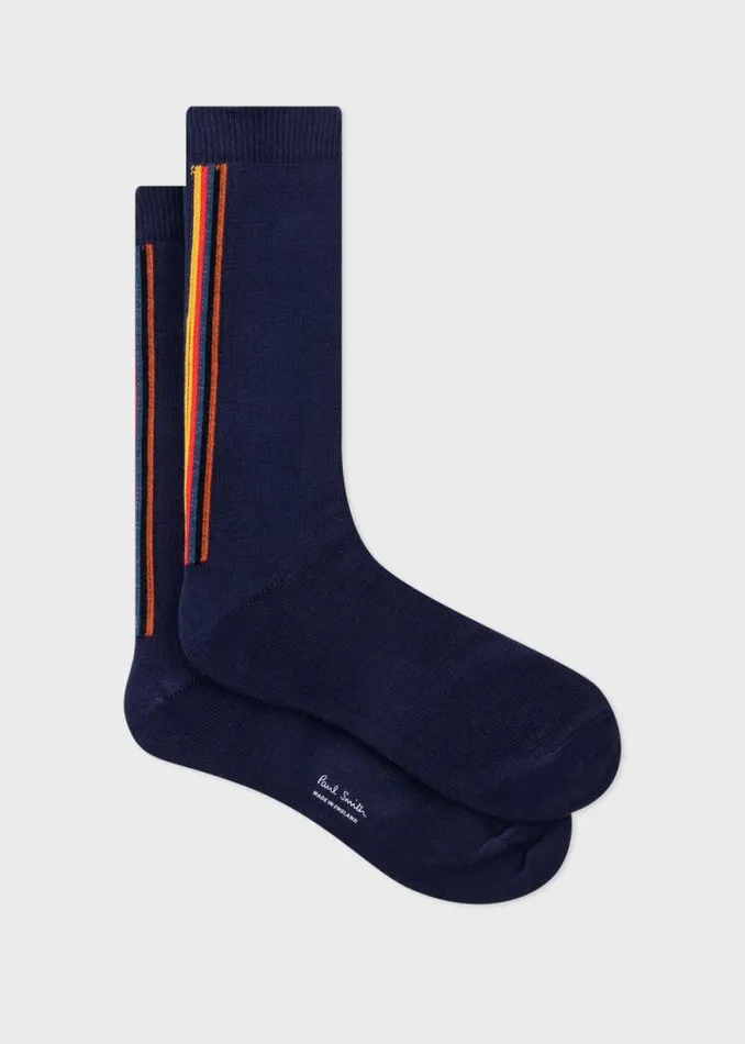 Mens Paul Smith Socks Navy Vertical 039Artist Stripe039 Socks