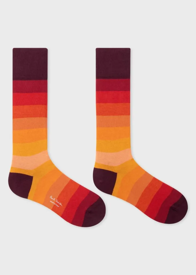 Mens Paul Smith Socks Orange Gradient Stripe Socks Mens Paul Smith Socks Orange Gradient Stripe Socks