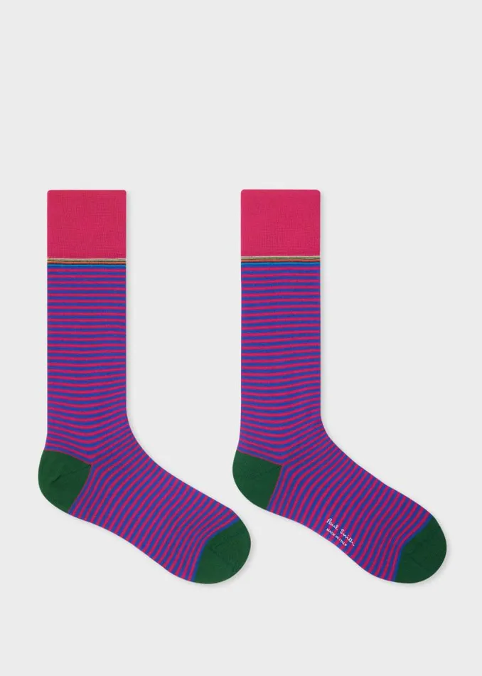 Mens Paul Smith Socks Pink And Blue Stripe Socks Mens Paul Smith Socks Pink And Blue Stripe Socks