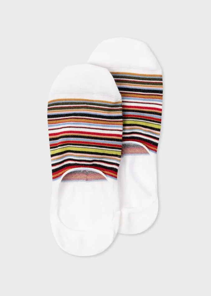 Mens Paul Smith Socks White 039Signature Stripe039 Loafer Socks Three Pack
