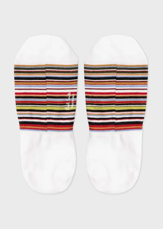 Mens Paul Smith Socks White 039Signature Stripe039 Loafer Socks Three Pack