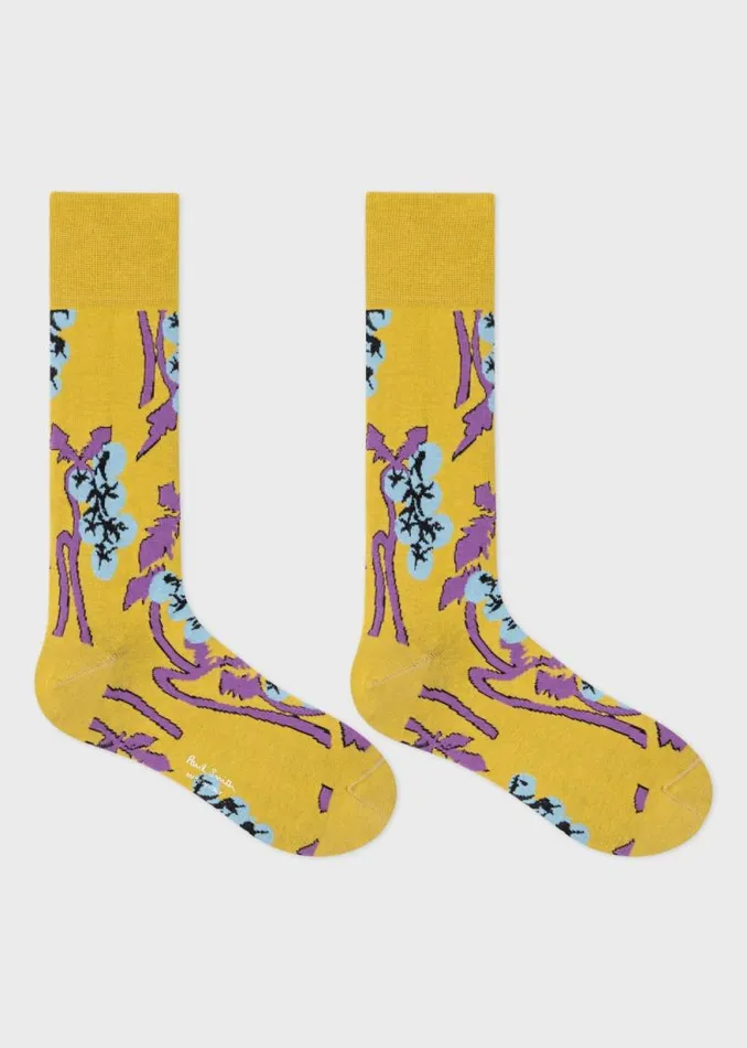 Mens Paul Smith Socks Yellow 039Tomato Vine039 Cotton Socks Mens Paul Smith Socks Yellow 039Tomato Vine039 Cotton Socks