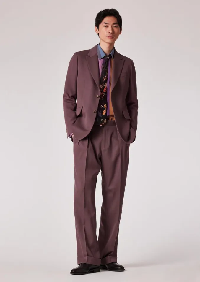 Mens Paul Smith Suits TailoredFit Mauve Wool Gabardine Blazer Mens Paul Smith Suits TailoredFit Mauve Wool Gabardine Blazer