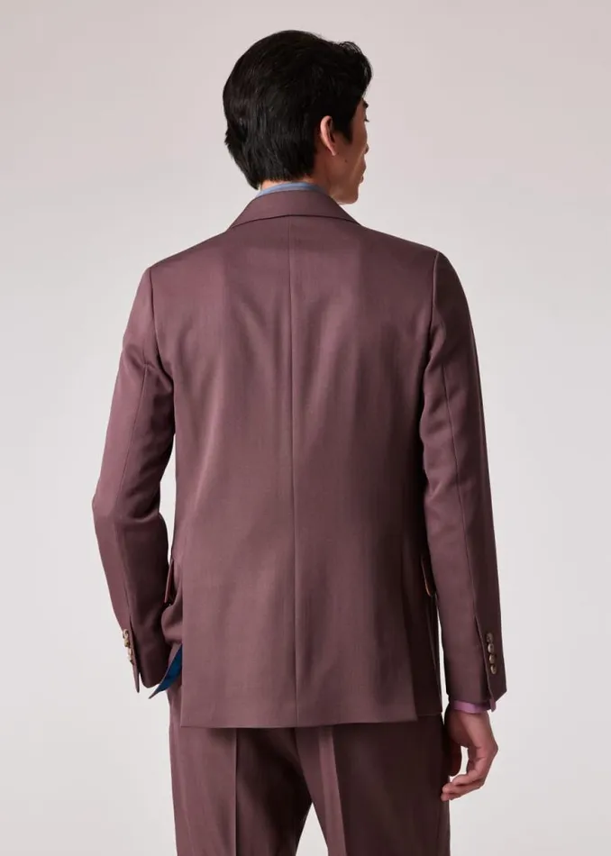 Mens Paul Smith Suits TailoredFit Mauve Wool Gabardine Blazer Mens Paul Smith Suits TailoredFit Mauve Wool Gabardine Blazer