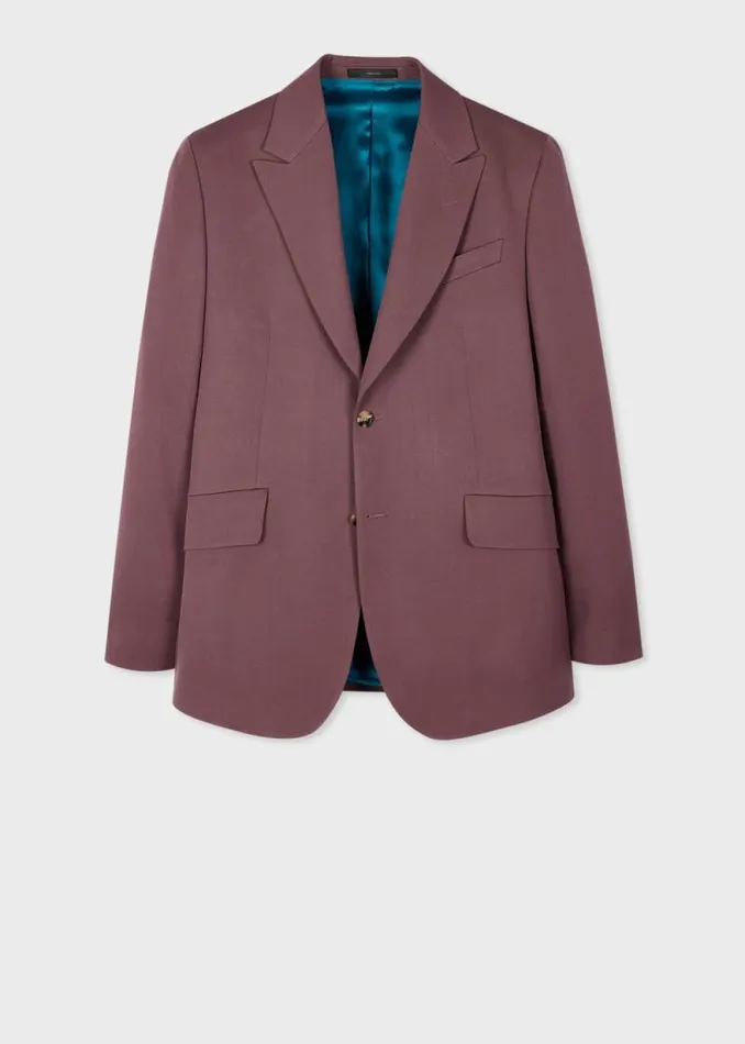 Mens Paul Smith Suits TailoredFit Mauve Wool Gabardine Blazer Mens Paul Smith Suits TailoredFit Mauve Wool Gabardine Blazer