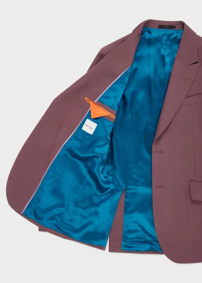 Mens Paul Smith Suits TailoredFit Mauve Wool Gabardine Blazer Mens Paul Smith Suits TailoredFit Mauve Wool Gabardine Blazer