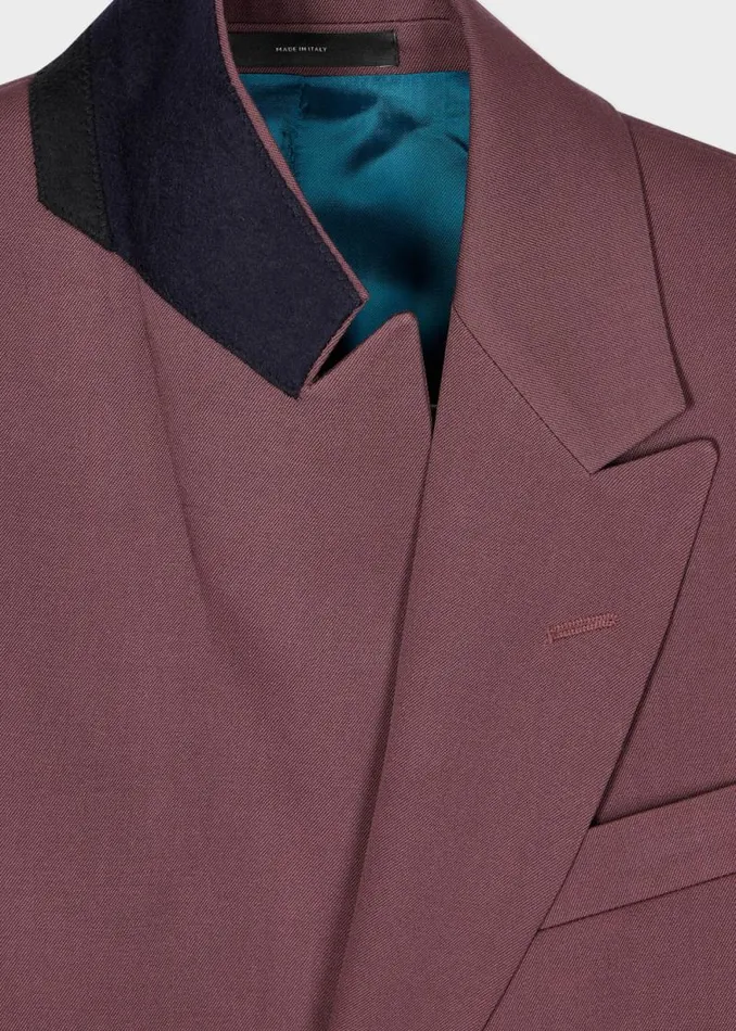 Mens Paul Smith Suits TailoredFit Mauve Wool Gabardine Blazer Mens Paul Smith Suits TailoredFit Mauve Wool Gabardine Blazer