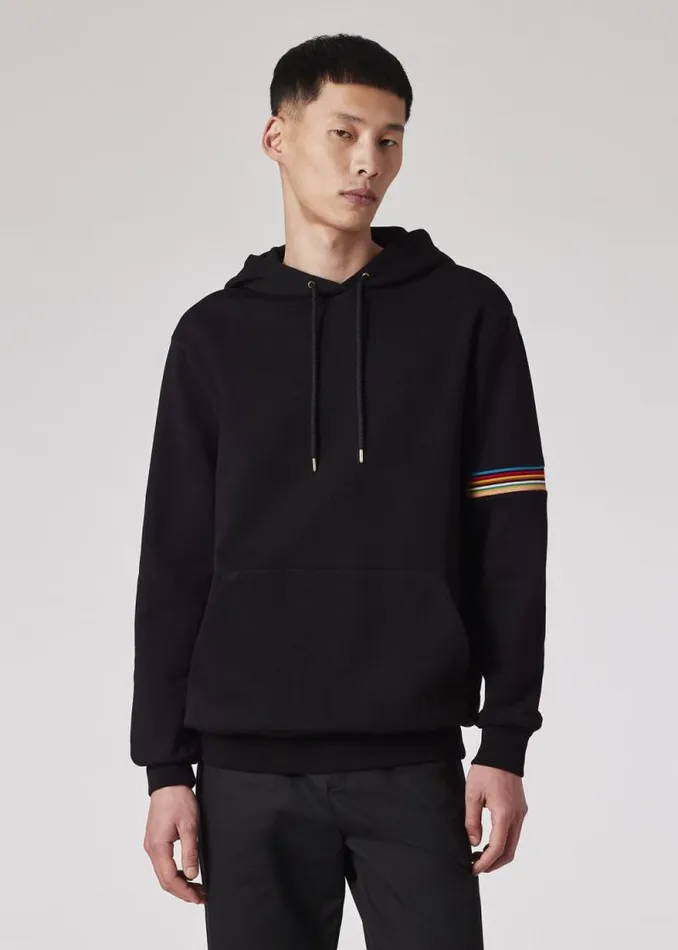 Mens Paul Smith Sweatshirts and Hoodies Black 039Signature Stripe039 Trim Hoodie Mens Paul Smith Sweatshirts and Hoodies Black 039Signature Stripe039 Trim Hoodie