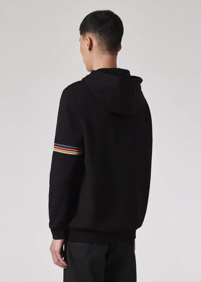Mens Paul Smith Sweatshirts and Hoodies Black 039Signature Stripe039 Trim Hoodie