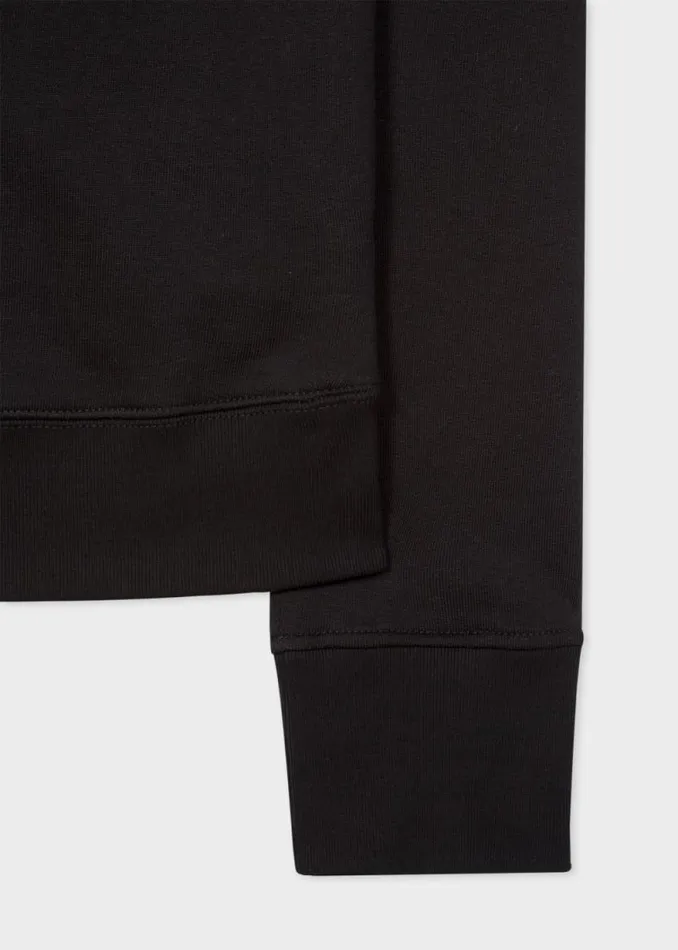 Mens Paul Smith Sweatshirts and Hoodies Black Cotton Zebra Logo Zip Sweatshirt