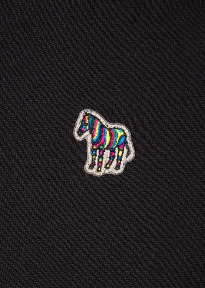 Mens Paul Smith Sweatshirts and Hoodies Black Cotton Zebra Logo Zip Sweatshirt