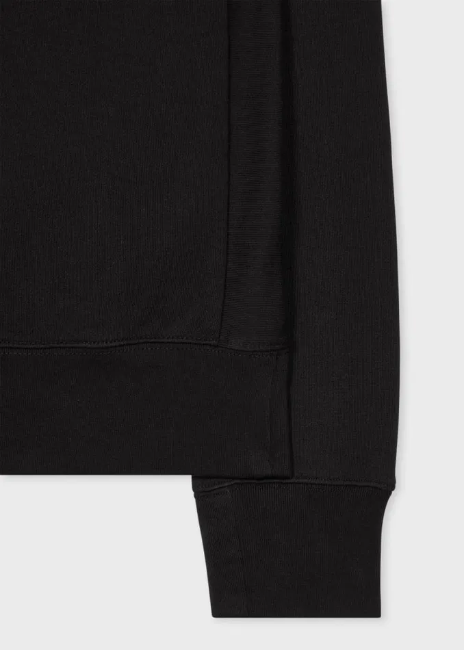 Mens Paul Smith Sweatshirts and Hoodies Black Organic Cotton 039Cycling Caps039 Print Sweatshirt
