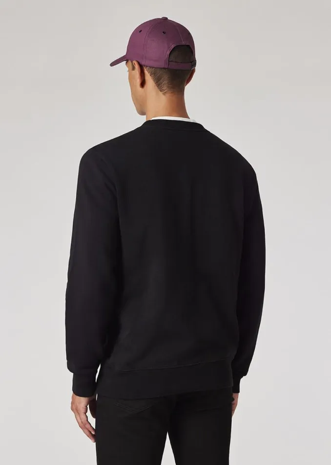 Mens Paul Smith Sweatshirts and Hoodies Black Organic Cotton 039Cycling Caps039 Print Sweatshirt
