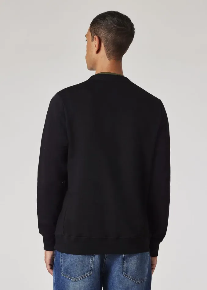 Mens Paul Smith Sweatshirts and Hoodies Black Stripe Print Sweatshirt