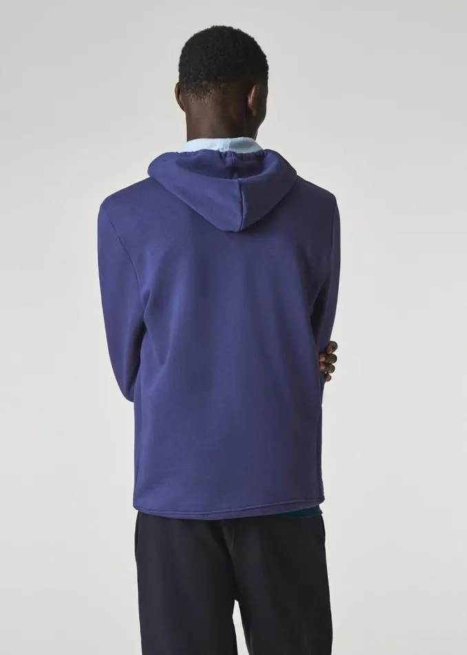 Mens Paul Smith Sweatshirts and Hoodies Dark Blue Zebra Logo Organic Cotton Hoodie
