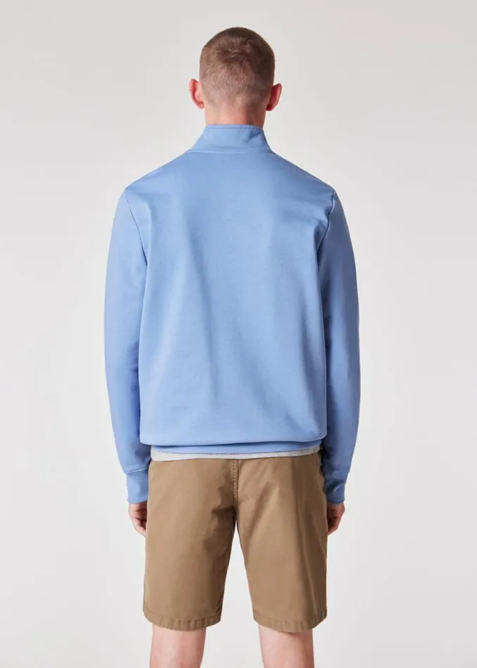 Mens Paul Smith Sweatshirts and Hoodies Light Blue Zebra Logo ZipNeck Sweatshirt Mens Paul Smith Sweatshirts and Hoodies Light Blue Zebra Logo ZipNeck Sweatshirt