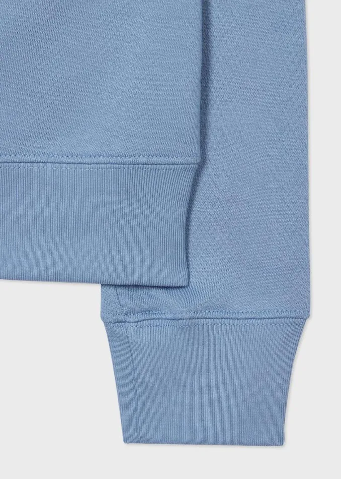Mens Paul Smith Sweatshirts and Hoodies Light Blue Zebra Logo ZipNeck Sweatshirt Mens Paul Smith Sweatshirts and Hoodies Light Blue Zebra Logo ZipNeck Sweatshirt