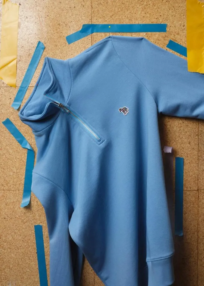 Mens Paul Smith Sweatshirts and Hoodies Light Blue Zebra Logo ZipNeck Sweatshirt Mens Paul Smith Sweatshirts and Hoodies Light Blue Zebra Logo ZipNeck Sweatshirt