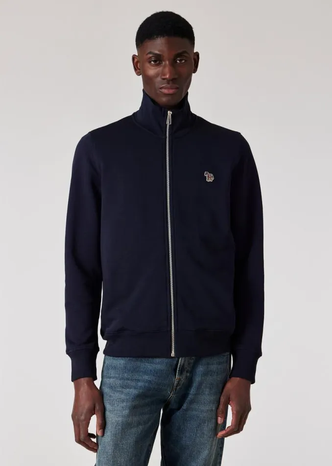 Mens Paul Smith Sweatshirts and Hoodies Navy Cotton Zebra Logo Zip Sweatshirt Mens Paul Smith Sweatshirts and Hoodies Navy Cotton Zebra Logo Zip Sweatshirt