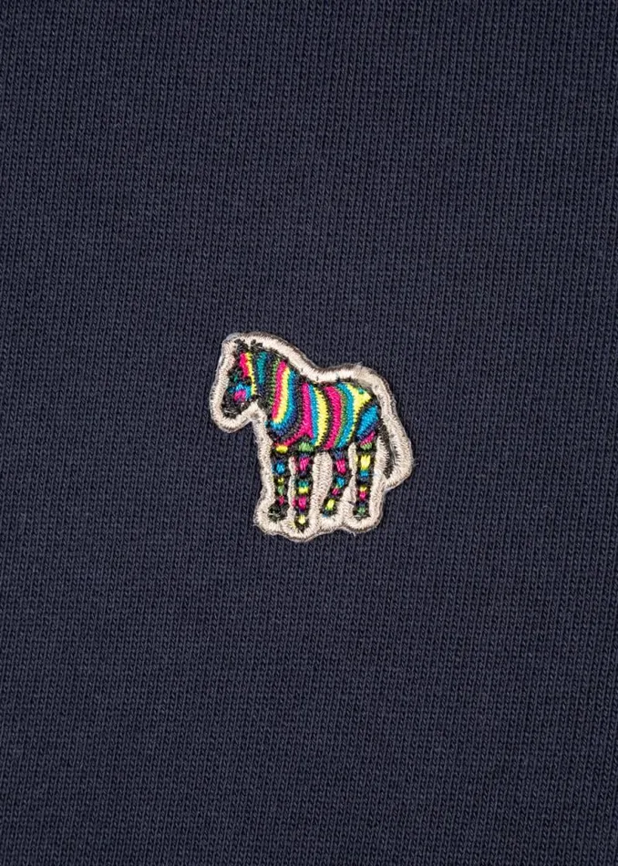 Mens Paul Smith Sweatshirts and Hoodies Navy Cotton Zebra Logo Zip Sweatshirt