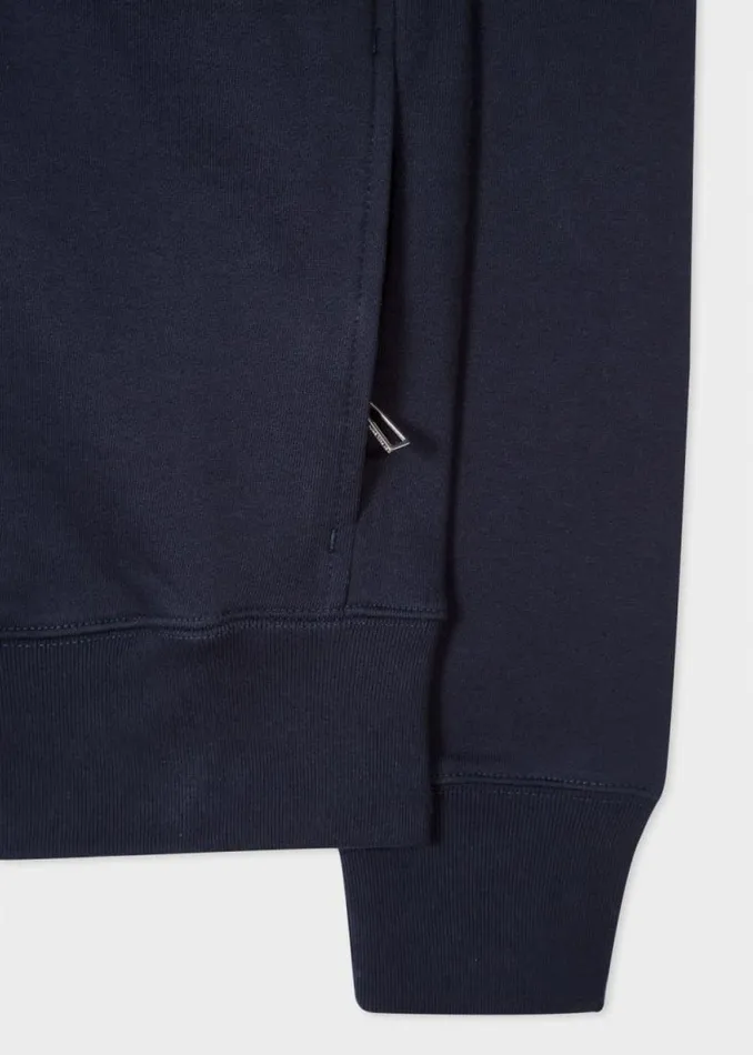 Mens Paul Smith Sweatshirts and Hoodies Navy Zebra Logo Cotton Bomber Jacket