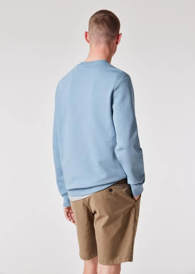 Mens Paul Smith Sweatshirts and Hoodies Pale Blue Zebra Logo Organic Cotton Sweatshirt Mens Paul Smith Sweatshirts and Hoodies Pale Blue Zebra Logo Organic Cotton Sweatshirt