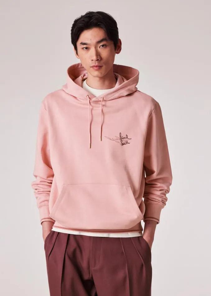 Mens Paul Smith Sweatshirts and Hoodies Pink 039Shadow Logo039 Cotton Hoodie