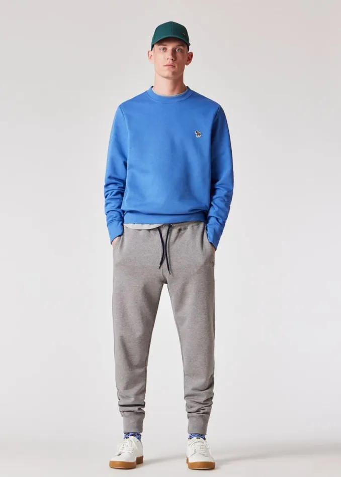 Mens Paul Smith Sweatshirts and Hoodies Powder Blue Zebra Logo Organic Cotton Sweatshirt Mens Paul Smith Sweatshirts and Hoodies Powder Blue Zebra Logo Organic Cotton Sweatshirt