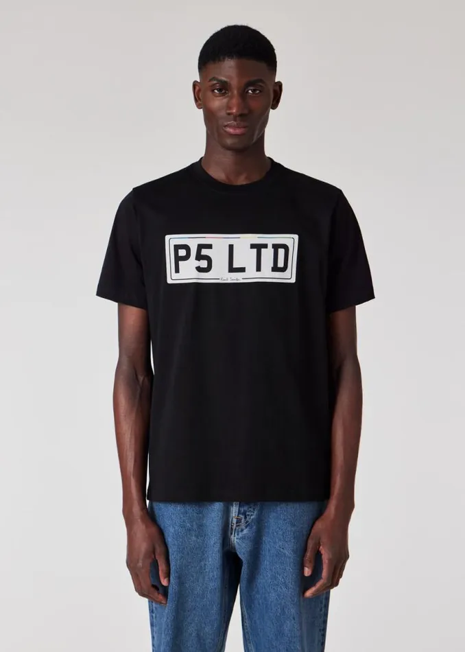 Mens Paul Smith TShirts Black 039Number Plate039 Print TShirt