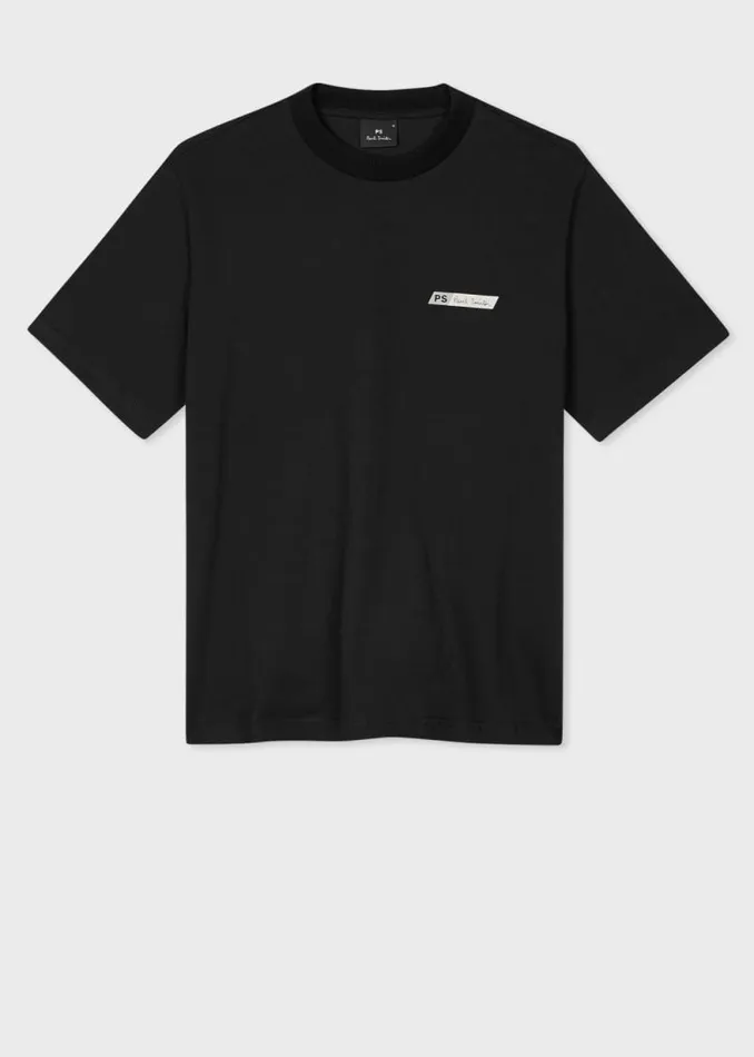Mens Paul Smith TShirts Black PS Tilt Logo CottonBlend TShirt