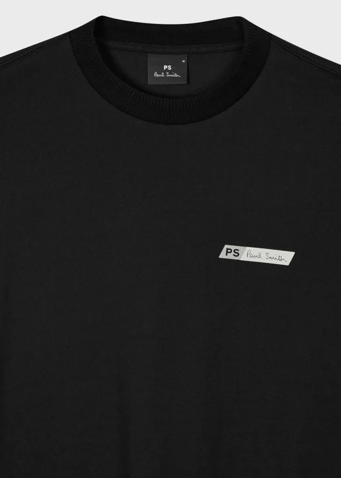Mens Paul Smith TShirts Black PS Tilt Logo CottonBlend TShirt