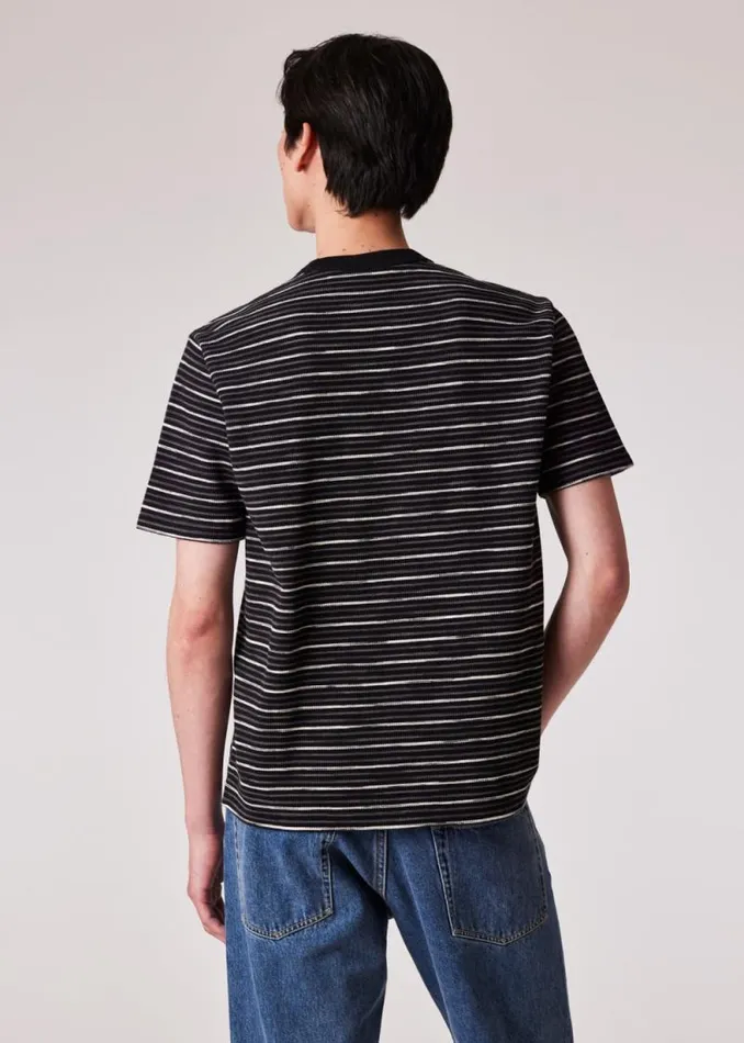 Mens Paul Smith TShirts Black TexturedStripe TShirt Mens Paul Smith TShirts Black TexturedStripe TShirt