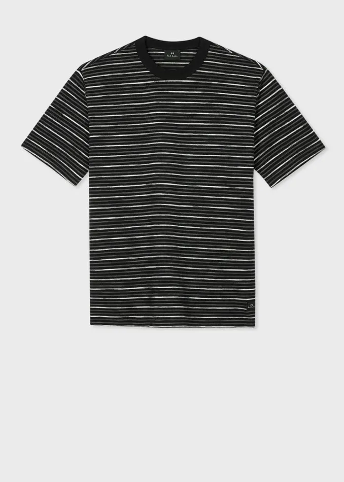 Mens Paul Smith TShirts Black TexturedStripe TShirt Mens Paul Smith TShirts Black TexturedStripe TShirt