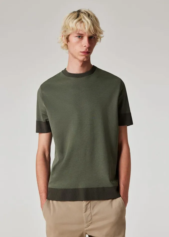 Mens Paul Smith TShirts Dark Green Mercerised CottonBlend TShirt