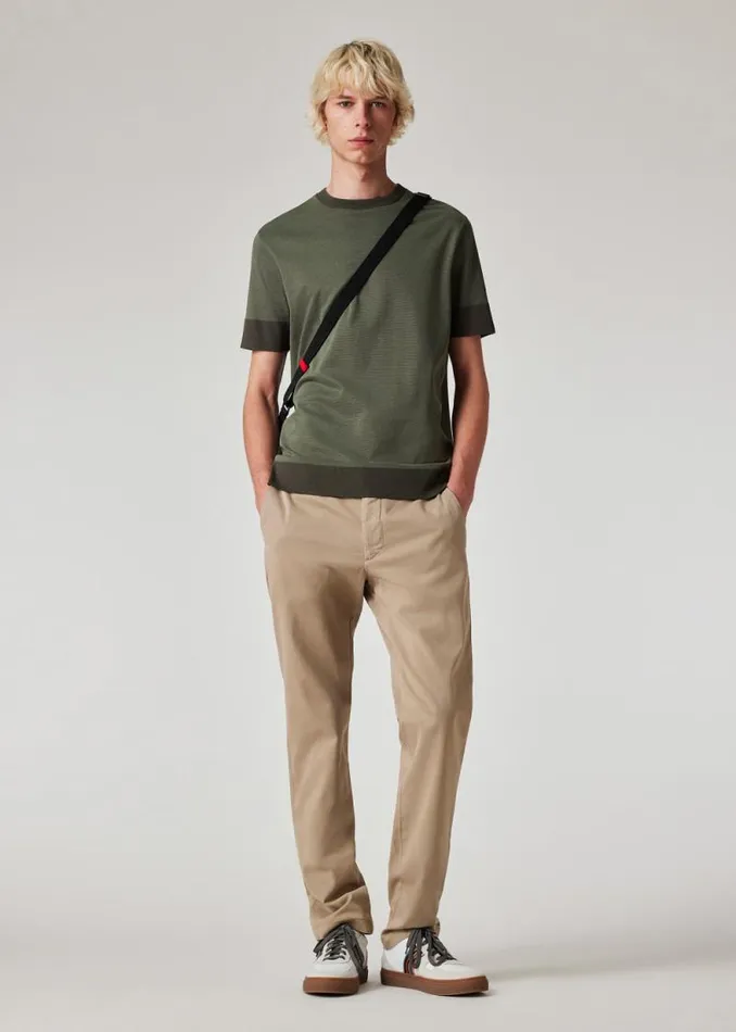 Mens Paul Smith TShirts Dark Green Mercerised CottonBlend TShirt