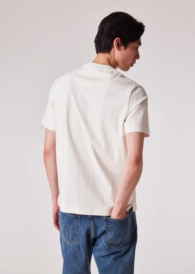 Mens Paul Smith TShirts Ecru 039Happy039 Piece Dyed TShirt