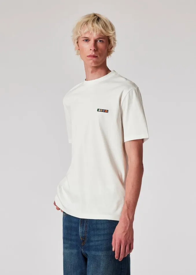 Mens Paul Smith TShirts Ecru 039Signature Stripe039 Logo TShirt