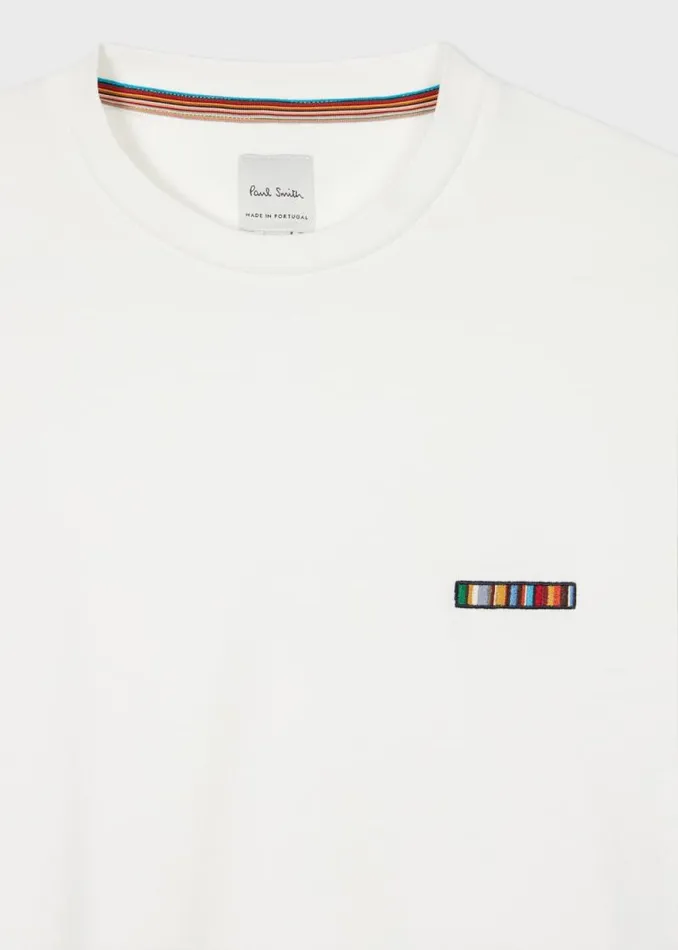 Mens Paul Smith TShirts Ecru 039Signature Stripe039 Logo TShirt Mens Paul Smith TShirts Ecru 039Signature Stripe039 Logo TShirt