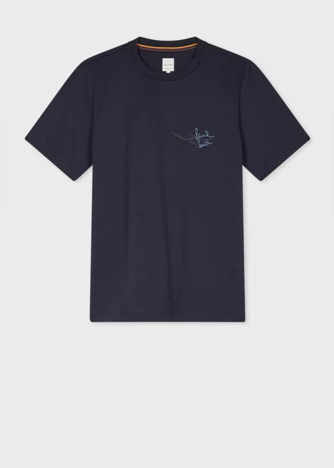 Mens Paul Smith TShirts Navy 039Shadow Logo039 Cotton TShirt