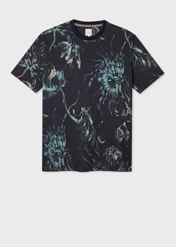 Mens Paul Smith TShirts Navy 039Thistleberry039 Print TShirt Mens Paul Smith TShirts Navy 039Thistleberry039 Print TShirt