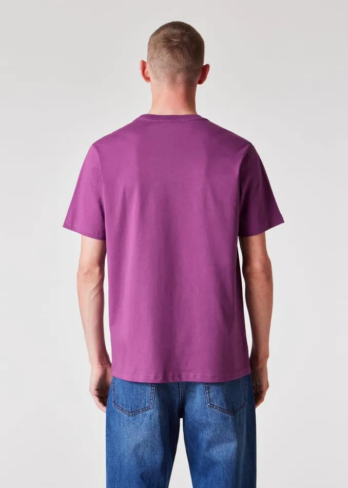 Mens Paul Smith TShirts Purple OrganicCotton 039Waved Repeat Logo039 Print TShirt