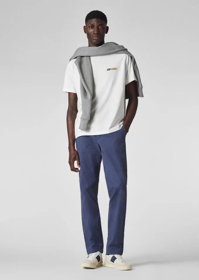 Mens Paul Smith TShirts White PS Tilt Logo CottonBlend TShirt