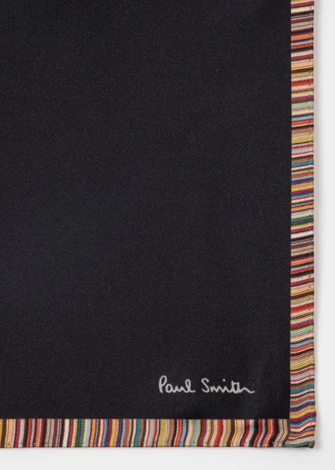Mens Paul Smith The Classics Black 039Signature Stripe039 Silk Pocket Square Mens Paul Smith The Classics Black 039Signature Stripe039 Silk Pocket Square