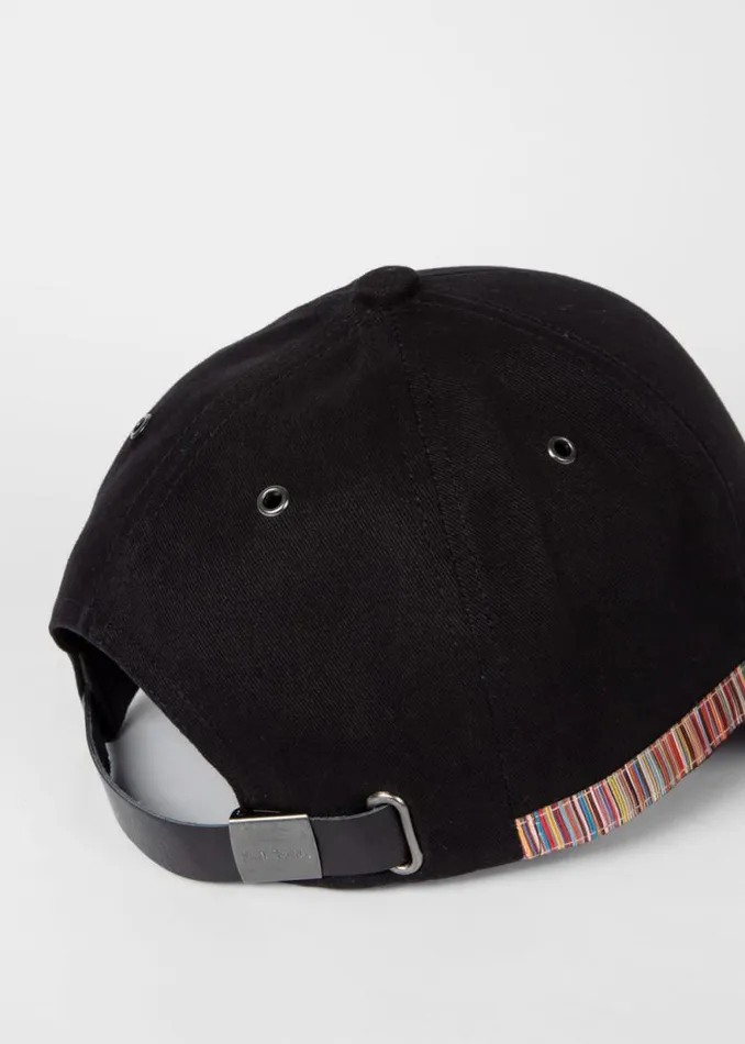 Mens Paul Smith The Classics Black 039Signature Stripe039 Trim Cotton Baseball Cap Mens Paul Smith The Classics Black 039Signature Stripe039 Trim Cotton Baseball Cap