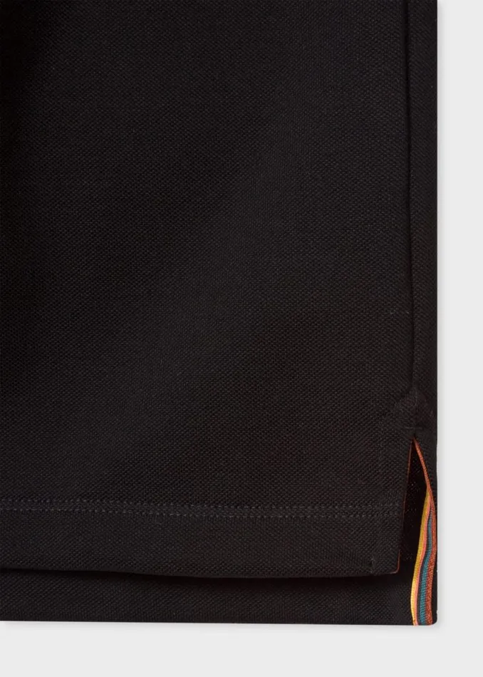 Mens Paul Smith The Classics Black Cotton 039Artist Stripe039 Placket Polo Shirt
