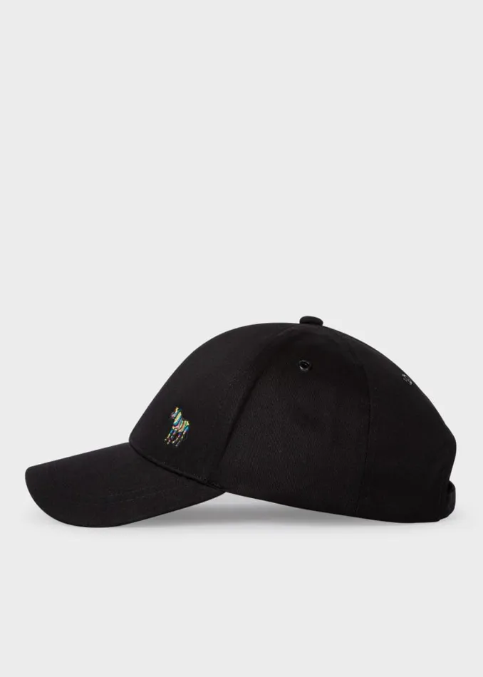 Mens Paul Smith The Classics Black Cotton 039Zebra039 Logo Baseball Cap