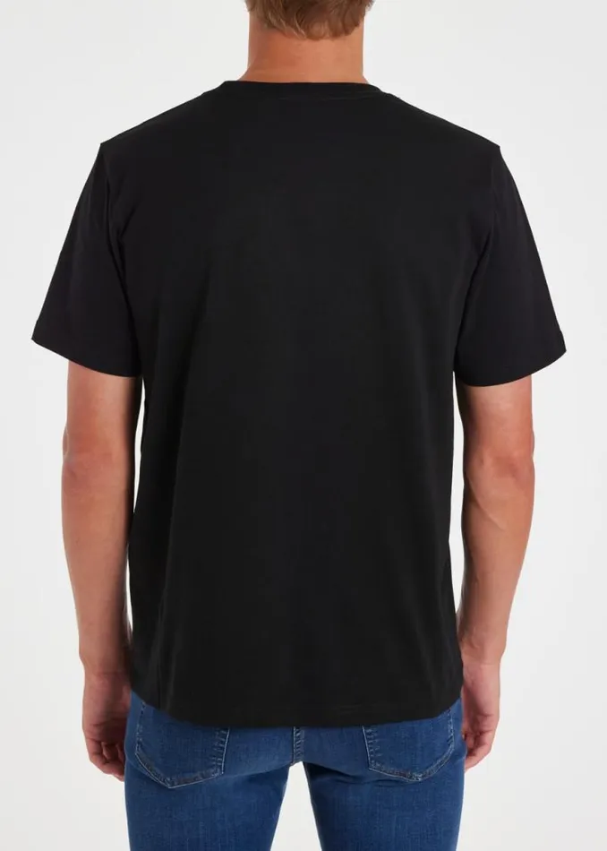 Mens Paul Smith The Classics Black Cotton Zebra Logo TShirt